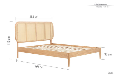 Elina Rattan Bed Oak